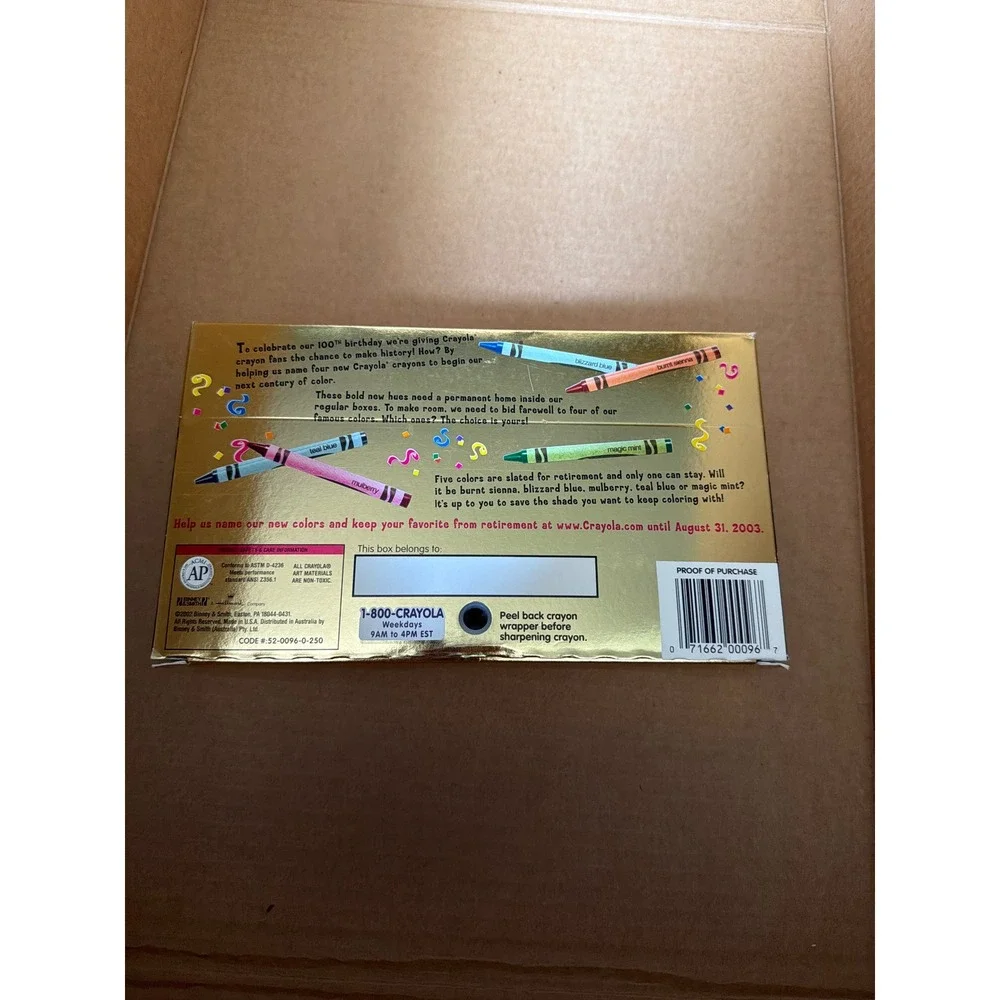 Vintage Crayola 100th Anniversary Special Edition Gold Tin 2003 100 Years Color